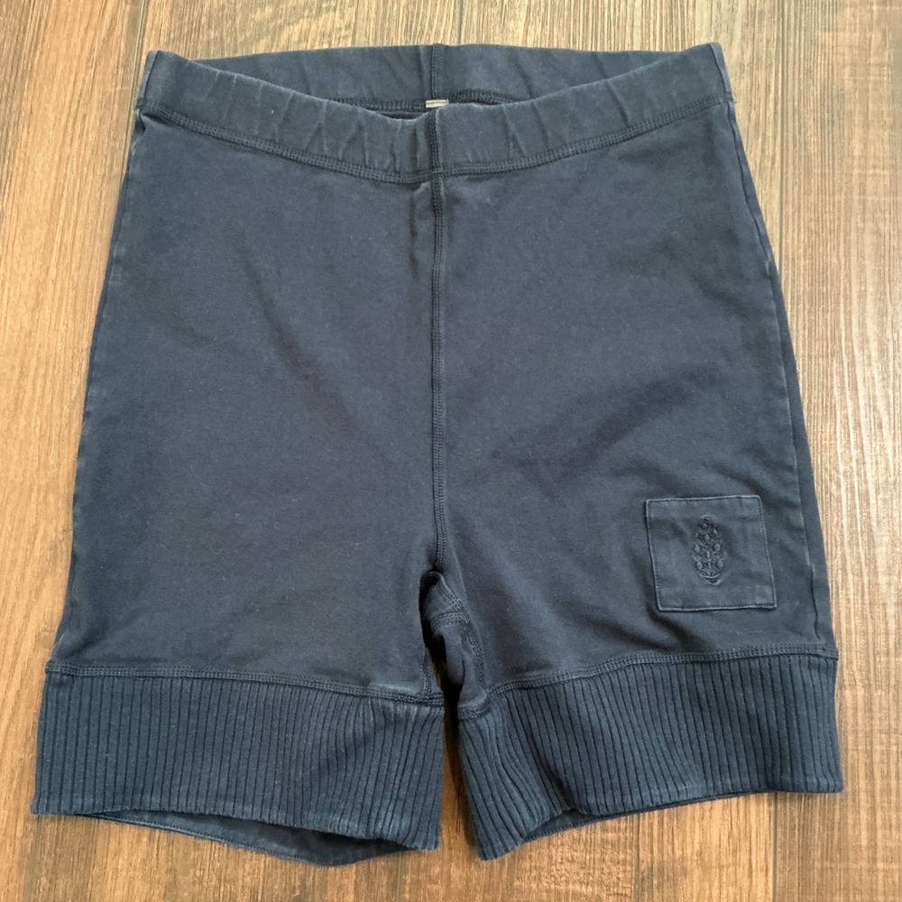 Free People Movement Ribbed Hem Bike Shorts Navy Blue High Rise Small Yoga Gym